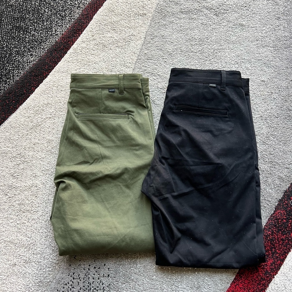 Frank And Oak Olive Green And Black Bundle Joggers